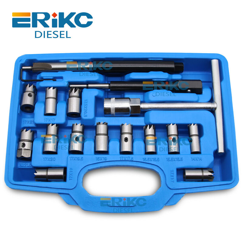 17Pcs Diesel Injector Seat Cutter Set Vehicle Repair Tools Vehicle Tools Diagnostic Tools Universal Carbon Remover Clean Repair Tool Automotive Universal